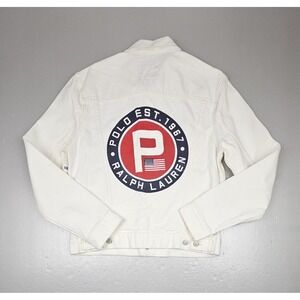 Polo Ralph Lauren Denim Jacket Mens Med. Circle P‎ Patch Yacht Club Challenge.